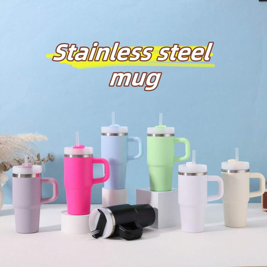 1 Stück Edelstahl Isolierbecher, stilvoller Mini-Henkel Eiskaffe Becher