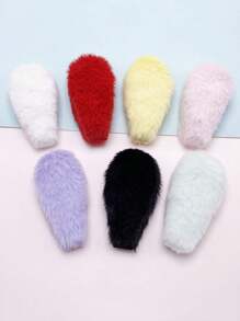 14pcs Double-sided Cute Plush Bunny Ear Diy Hair Clips, Headbands, Hair Accessories