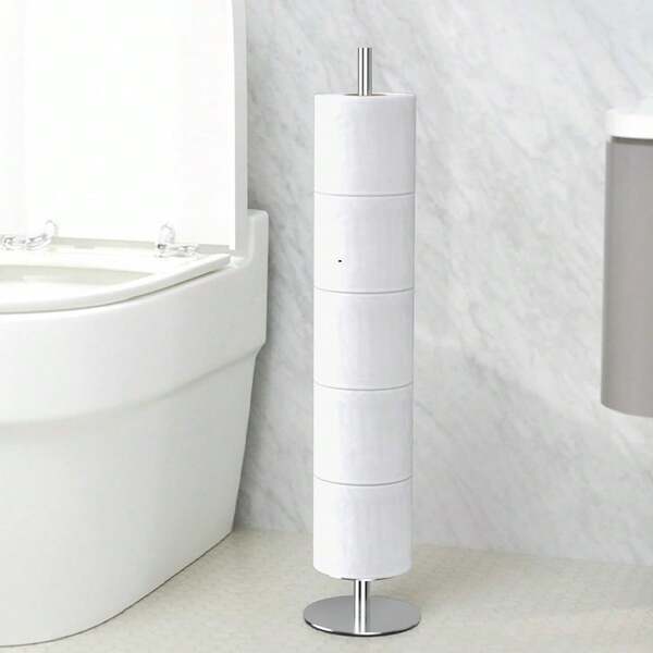 4-Roll Stainless Steel Independent Toilet Paper Holder Rack, Bathroom Accessory