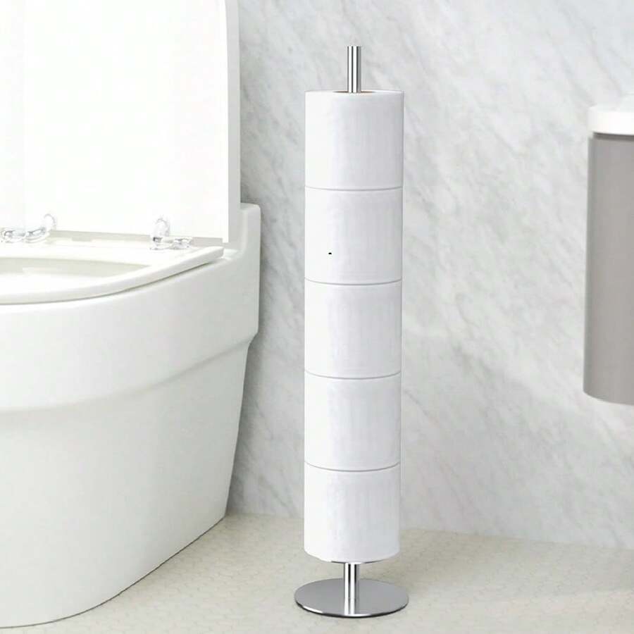 4-Roll Stainless Steel Independent Toilet Paper Holder Rack, Bathroom Accessory