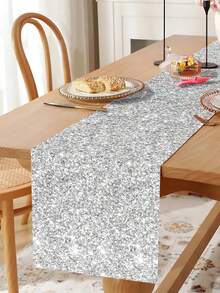 1pc Solid Color Non-Woven Table Runner,180*35cm Silvery/Black/Hot Pink/Champagne Gold & Rose Gold Decorative Table Flag,Birthday Wedding Party Table Cloth,Birthday Party Decorations,Table Cover For Parties Wedding Bridal Shower Babyshower Decor,Table Centerpiece Decor