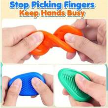 1/6件装感官水果石头减压玩具，舒缓焦虑的减压玩具，幼儿玩具，柔软触感舒缓石头玩具，适合自闭症和焦虑症患者，帮助学生放松减压 - 小巧奖励手指玩具，情人节礼物，复活节礼物，返校和毕业礼物，儿童派对礼物 - 彩色 - 查看 11