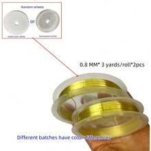 2 Rolls Metal Wire (Approx. 6-20 Yards), 0.4MM/0.5MM/0.6MM/0.8MM, Iron Alloy Electroplated Gold/Silver/Rose Gold Color, For Jewelry Making And Crafts (Color Difference Exists) (Regular Electroplating, May Oxidize When Contacting Skin, Sweat, Chemicals, Air, Etc.)