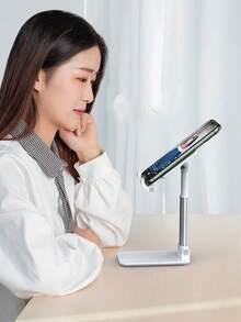 1pc Foldable Phone Stand, Adjustable Cell Phone Holder For Desk, Collapsible Portable Smartphone Stand, Universal Mobile Phone Holder, Tablet Stand, Desktop Phone Holder, Hands-Free Mount, Telescopic Office Gadget, Perfect For Halloween, Christmas Gift, New Year Present For Adults, Men, Women - Multicolor - View 4