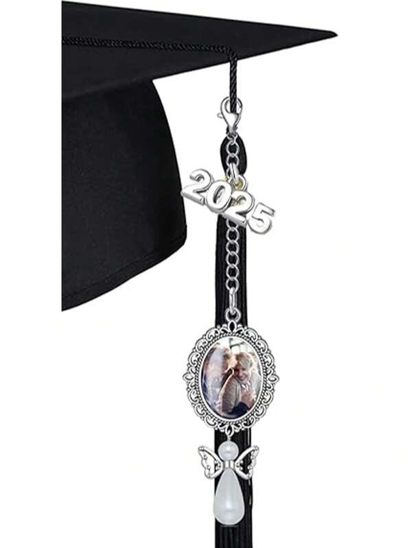 Decoración conmemorativa del diploma de graduación de 2025 con colgante de borla y foto - Recuerdo de la clase de 2025 para decorar la toga y birrete en la ceremonia de graduación