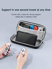 1 件海龟、海星印花多功能游戏机收纳包，兼容 Switch/Switch OLED/Switch NS 游戏机，支持充电、数据线收纳、游戏卡盒、防尘罩、支架，可容纳 10 张游戏卡，便携、防摔、防震 - 彩色 - 查看 4