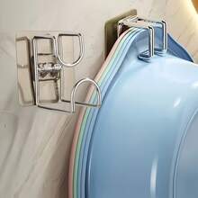 2 Móc treo tường bằng thép không gỉ có thể gập lại - Không cần khoan, Giá để đồ phòng tắm tiết kiệm không gian cho khăn tắm, chậu rửa, v.v., Thiết kế lưu trữ phòng tắm hiện đại, Móc treo tiện dụng - Nhiều màu - Xem 7