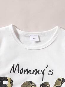 3 件套幼儿男童圆领字母印花无袖背心+短裤+帽子套装，适合夏季户外旅行 - 白色 - 查看 5