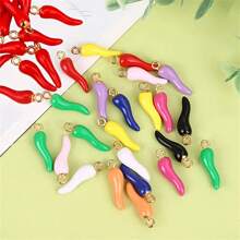 [Quantità] Pezzi Vividi Pendenti Multicolore 3D a Forma di Peperoncino Rosso, Adatti per Realizzare Orecchini, Collane, Bracciali e Portachiavi - Accessori per la Realizzazione di Gioielli in Stile Piccante