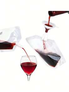 1/10/20/40/50 Peças Garrafas de 8 Oz Bolsa de Bebida Reutilizável Oculta, Bolsa de Armazenamento de Água com 1 Funil, À Prova de Vazamentos, Conjunto de Garrafas de Vinho para Viagem, Adequado para Viagem e Esportes ao Ar Livre, Frasco de Vinho, Garrafa de Vinho de Plástico para Viagem para Álcool, Suco, Bebida, Bolsa de Vinho, Natal - Multicolorido - Visão 3