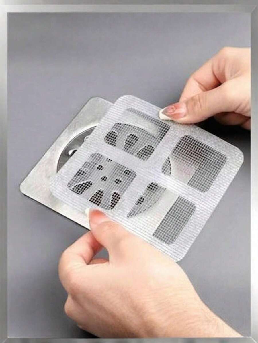 50 piezas Filtro de drenaje para el cabello en el baño, tapón para lavabo, bañera, ducha, cocina, fácil de pegar, colector de cabello desechable, tapa de drenaje, filtro de fregadero de cocina, trampa de cabello de ducha desechable, pegatina de filtro de drenaje, tapón para el cabello de la bañera, accesorios de baño