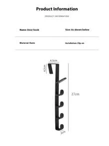 2pcs 5 Layers Over The Door Hook Organizer Rack Hanger Backpack Handbag Door Hook,Easy Install Door Hanging Hooks Bedroom Door Hanger Clothes Hanging Rack, Over The Door Plastic Home Storage Clothes Hanging Rack