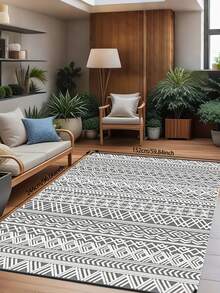 9x12 Ft Outdoor Rug, Flat-Woven Textured Outdoor Patio Rug Non-Slip Indoor Outdoor Rug With Rubber Backing, Bohemian Outdoor Area Rug For Patio, Deck, Porch, Backyard, Balcony, Gray & White - Grey - View 4