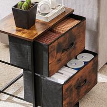 Industrial Wood & Metal Storage Dresser - 2 Fabric-Drawer Cabinet - màu nâu - Xem 8