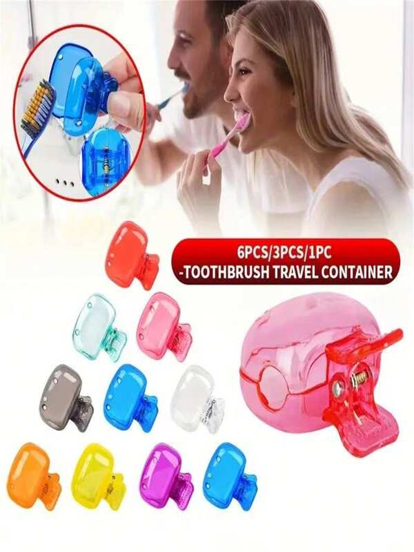1/3 confezioni di coperchi protettivi per testine di spazzolini da viaggio, custodia protettiva portatile in plastica per spazzolino, ideale per casa, viaggio, bagno, scuola, campeggio, lavoro, ritorno a scuola