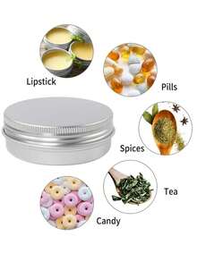 1/3/5个装（5毫升-100毫升）便携式铝制储物罐，带盖 - 耐用金属容器，防漏，可重复使用螺旋盖，不含甲醛，适用于化妆品、护肤品、润唇膏、面霜 - 小巧便携的美容收纳罐，也可用于存放药丸、珠子、香料和小物件 - 多种尺寸圆形容器，化妆品，价格实惠，可用于房间装饰、梳妆台、旅行、卧室、化妆配件、圣诞礼物、化妆品、化妆工具、便宜货、礼品、女士礼品、圣诞礼物 - 銀色 - 查看 4