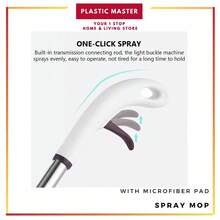 Microfibre Floor Spray Mop For Floor Cleaning, 360° Swivel Head With 3 Replacement Pads, 350ML Refillable Bottle & 1 Scraper - White - View 6