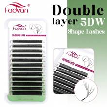 FADVAN C-Curl 3D/4D/5D Double Layer W Shape Lashs 0.07 8-15mm&Mix Premade 6D/8D/10D W Fan Lash Extensions Natural Soft Black Thickened Style Lashes Faux Mink Individual Lashes , Lash Tech Supplies,Fast Grafting