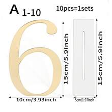 10 peças de números de mesa de casamento dourados de 1 a 10, placas de números de mesa de espelho dourado acrílico com película protetora, adequadas para recepções de casamento, festas, decoração de eventos de aniversário e aniversário, presentes de verão, praia, volta às aulas, materiais escolares, decoração de quarto - Multicolorido - Ver 13