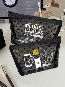 Mesh Bag, Large Capacity Transparent Mesh Cosmetic Storage Bag, Multi-Functional Travel Portable Bag - متعدد الألوان - مشاهدة 3
