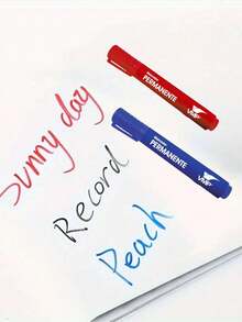 Kit Com 12 Marcadores para Quadro Branco Marcadores Permanentes Arte Marca Texto Escolar Escritório - 12 Marcador p/ Quadro Vermelho - Visão 5