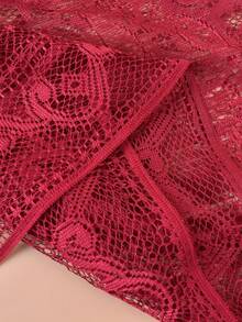 1pc Women's Versatile Paisley Floral Lace Scarf, Breathable Polyester Solid Color Lightweight Long Scarf For Head Wrap, Shawl, Neck Scarf, Wedding, Party, Beach - Multicolor - View 4