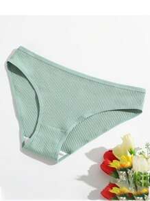 8pcs/Pack Women Low-Rise Solid Color Breathable Lifting Triangle Panties, Dual-Layer Crotch Design For Girls