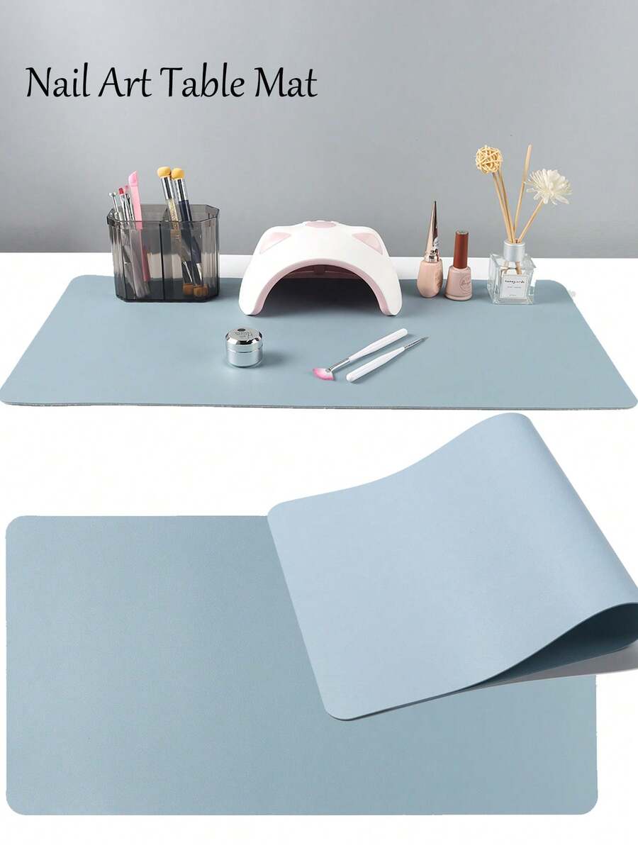 FULL BEAUTY Grey Waterproof Foldable Manicure Desk Mat, Hand Support Pad Suitable For Nail Technicians - Grey - View 1
