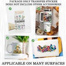 9pcs Funny Face Expression UV Transfer Waterproof Self-Adhesive Paper, Cartoon Theme Transfer Paper For Mugs, Cups, Bottles, Etc, Arts Crafts, DIY Art Supplies