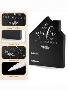 1 cái Giá đỡ mật khẩu WiFi bằng gỗ sáng tạo, trang trí để bàn nhiều cảnh theo phong cách Boho cổ điển, văn phòng, phòng học, phòng khách, đạo cụ tiệc ngày lễ - Nhiều màu - Xem 7