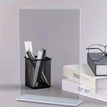 Vertical T-Shaped Clear Plastic Sign Holder, A5 Size (5.8in*8.2in) Menu Stand, Suitable For Restaurants, Offices, Schools, Shops And Home Use Table Tent