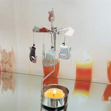 Pirate Ship Rotary Candle Holder Metal Tea Light Spinning Candle Holder Home Decoration For Festival Gifts