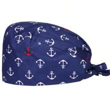 1 pièce Casquette de protection en polyester à motif dessin animé, convient pour dentaire, hôpital, infirmière pédiatrique, vétérinaire, chef, cheveux longs, unisexe, 4 saisons