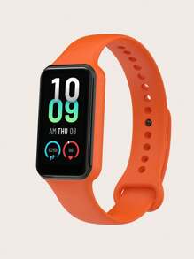 1pc Solid Color Casual Style Snap-On Silicone Smart Watch Band Strap, Suitable For Amazfit Band 7, Suitable For All-Day Wear
