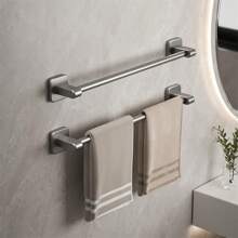 1 Piece Tool Home Wall-Mounted Punch-Free Towel Shelf Bathroom Wall-Mounted Storage Rack Bathroom Towel Single-Pole Toilet Toilet Bathroom Hardware Storage Rack