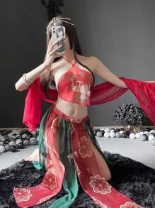 A Set Of Women's Cosplay Oriental Classical Palace Style Hanfu Bellyband Set - Multicolor - View 2