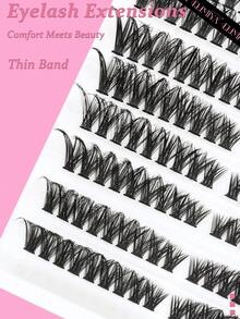 180 Clusters D Curl, 60D Eyelashes Clusters Eyelashes, Upgrade Version , DIY At Home , Dense Eyelashes Clusters ,Natural False Eyelashes - D - View 5