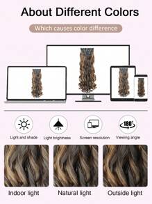 Clip In Hair Extensions, 20 Inch Long Wavy 4PCS Hair Extensions Natural Soft Synthetic Fiber High Temperature Heat Resistance Clip In Hairpieces For Women Weddings Party Daily Use