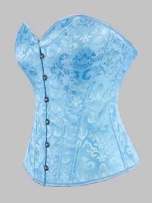 1 Stück Damen klassisches Jacquard Korsett-Top, Schnür-Büstenhalter, Taille-Trainer, Dekolleté verbessernd, geeignet für Hochzeit, Partykleid, formelle Anlässe, Oberbekleidung