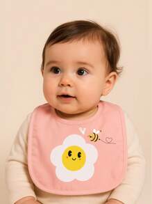 2 Packs Waterproof Baby Bibs With Daisy & Bee Print – Soft, Comfortable & Easy To Clean, Mess-Free Feeding For Infants ,Baberos Impermeables