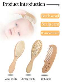 1pc Personalized Baby Brush And Comb Set,Custom Name Baby Hairbrush,Wooden Engraved Infant Hair Brush,Baby Hair Brush Infant Head Massager,For Newborn Hair Brush Baby Shower Personalized Gifts Baby Brush Set | Personalized Wooden Brush | Newborn Girl Essentials Personalized Wooden Baby Hair Brush And Comb Set 3 Pieces- Natural Goat Hair Brush For Newborn, Gentle For Infant Scalp, Personalized Newborn Brush And Comb Setwinter Eve Gifts Back To School Winter Gift Ideas Boy Girl Valentine's Day Multi-Functional,Ornamental Exquisite,Stylish,Baby Fashion,Tidy,Colorful,Modern,Cute Kawaii Adorable Custom,Unique Treasurefinds,Baby Gifts,Cutebaby,Toddler Fashion Ideal Gifts For Him Family,Friends,Daughter,Son,Her For Children's Day,Multi-Functional,Ornamental,Letter,Stylish,Modern,Colorful,Cute,Adorable,Casual,Custom,Personalised,Unique,Customized,Ideal Gifts For Him,Ideal Gifts For Her,Customized Kids Growth Souvenirs,Warm Ambience - Style 2 - View 6