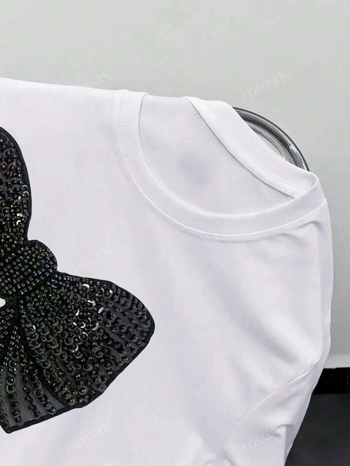 Women's Solid Color Round Neck Simple Fashion Petite T-Shirt