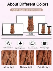 Clip In Hair Extensions, 20 Inch Long Wavy 4PCS Hair Extensions Natural Soft Synthetic Fiber High Temperature Heat Resistance Clip In Hairpieces For Women Weddings Party Daily Use