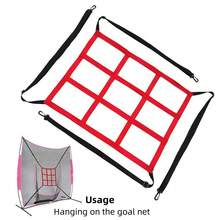 1pc 9 Hole Baseball Practice Net, Anti-Slip Strike Zone Training Net For Pitching Batting Fielding, Portable Backstop Net For Indoor Outdoor Youth Adults - Multicolor - View 4