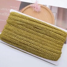 2M/5M/20M 1 cm goldene Spitzenborte gestrickt Band Schleife DIY Handwerk Bänder Stoffe Nahtband für Cosplay Kleidung Handwerk Zubehör