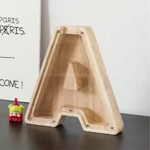 1pc Creative Wooden Alphabet Letter Coin Bank - 26 A-Z Coin Piggy Bank, Penny Saver, Acrylic Transparent Design Decor, Suitable For Birthday Gift, Home Decor, Halloween, Christmas, Thanksgiving, Easter Gifts, Back To School - Multicolor - View 22