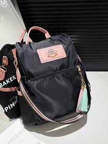 Fashionable Casual Versatile Large Capacity Backpack - Black - View 6