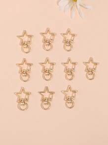 10pcs Fashionable Simple Star Clasp Hook Diy Keychain Material Accessories
