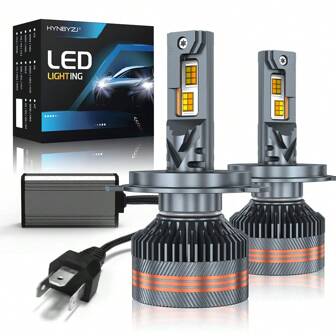 DrViAion 2 件 H4 LED 灯泡 H11 9005 HB3 9006 HB4 9012 H7 LED 大灯 6000K 3000K 双色温切换前灯 12V/24V