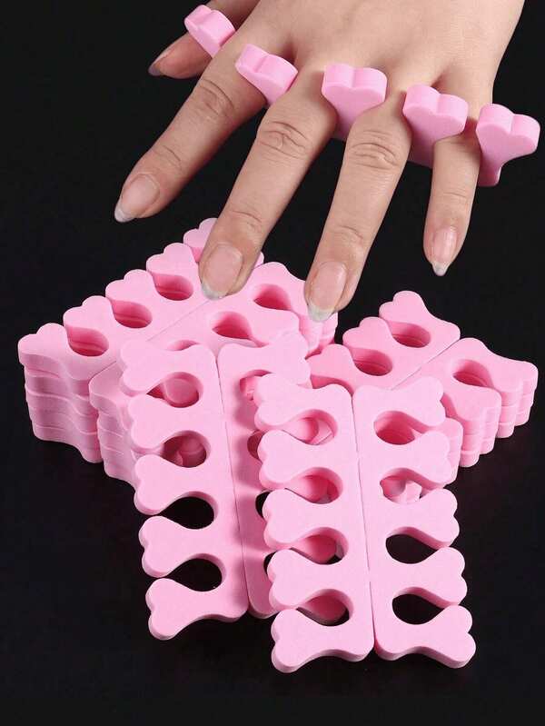 60/50 pièces Séparateur de doigts doux, séparateur d'ongles pour manucure et pédicure, application pour nail art, séparateur de doigts en forme de cœur, outil de fixation de vernis à ongles, pédicure, soins des pieds, convient aux hommes et aux femmes
